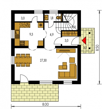 Floor plan of ground floor - KLASSIK 139